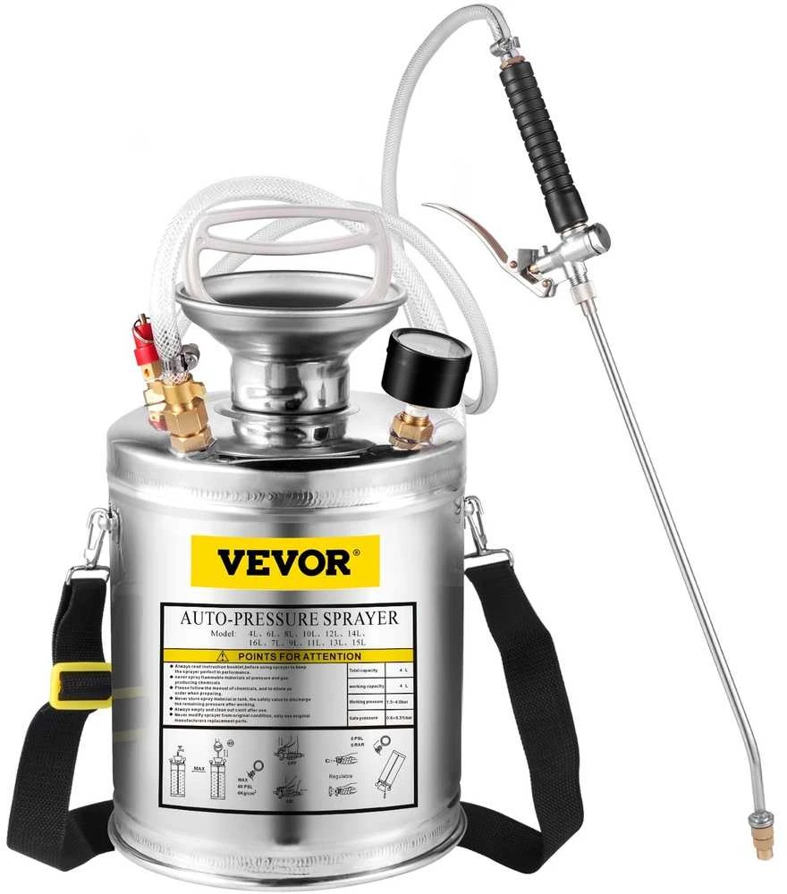 VEVOR 4 l nerūdijančio plieno purkštuvas sodo priežiūrai
