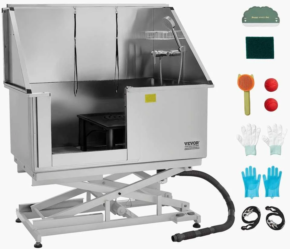 VEVOR 127 cm elektrinė šunų maudymo vonelė su filtru