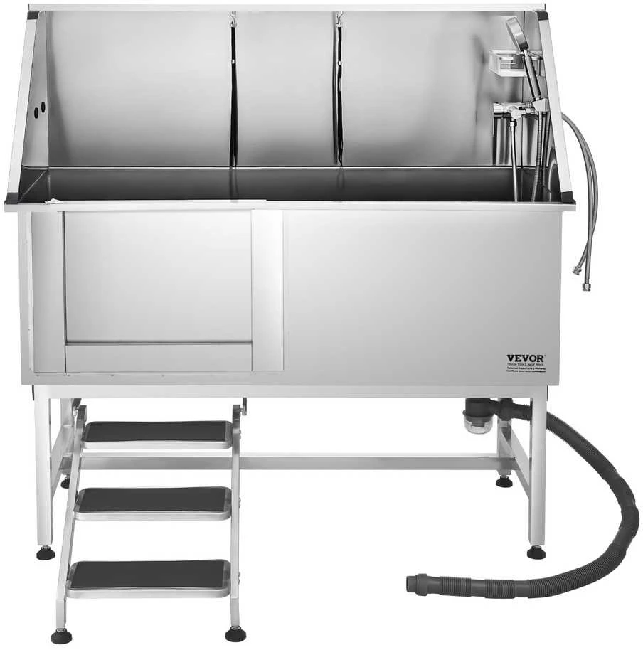 VEVOR Šunų maudymo vonia su laiptais ir filtru