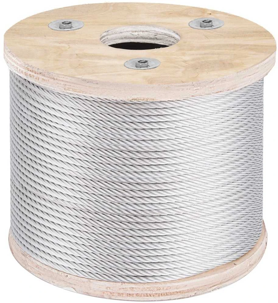Nerūdijančio plieno trosas turėklams 4.8 mm, 7x19, 76 m, deniui, balkonui, laiptams
