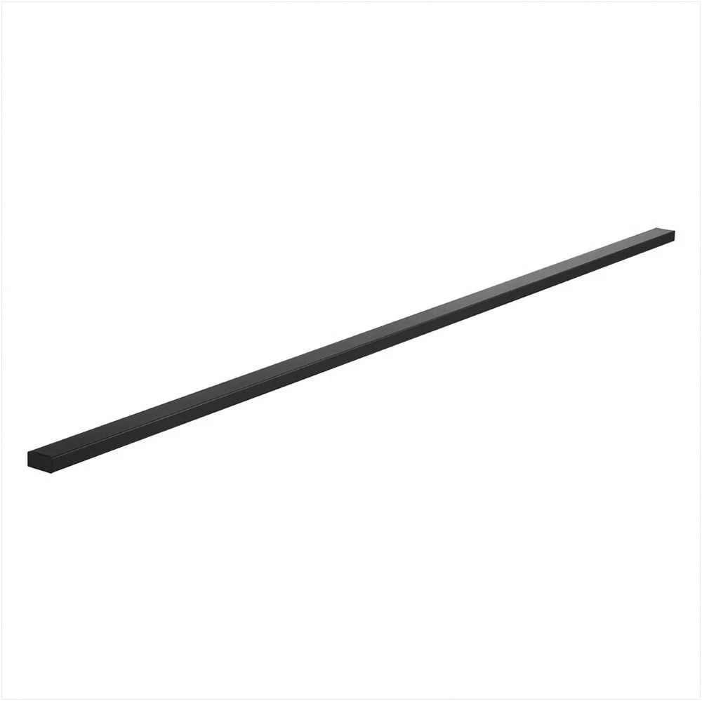 Nerūdijančio plieno turėklas vidaus ir lauko laiptams, stačiakampis, matinė juoda danga, reguliuojamas metalinis turėklas trosų sistemoms, 198 cm, su galiniu dangteliu