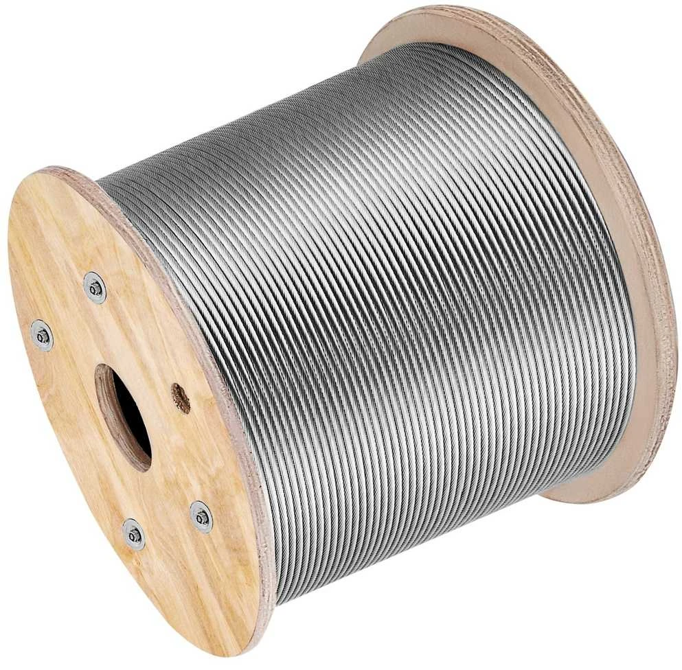 Nerūdijančio plieno vielinis lynas, 3,2 mm x 150 m, 316 klasės, 1x19 konstrukcijos