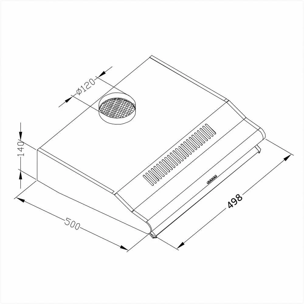 Berdsen Nerūdijančio plieno virtuvės gartraukis, montuojamas po spintele, Inox apdaila, 50 cm virtuvės ištraukimo ventiliatorius, moderni virtuvės ventiliacija