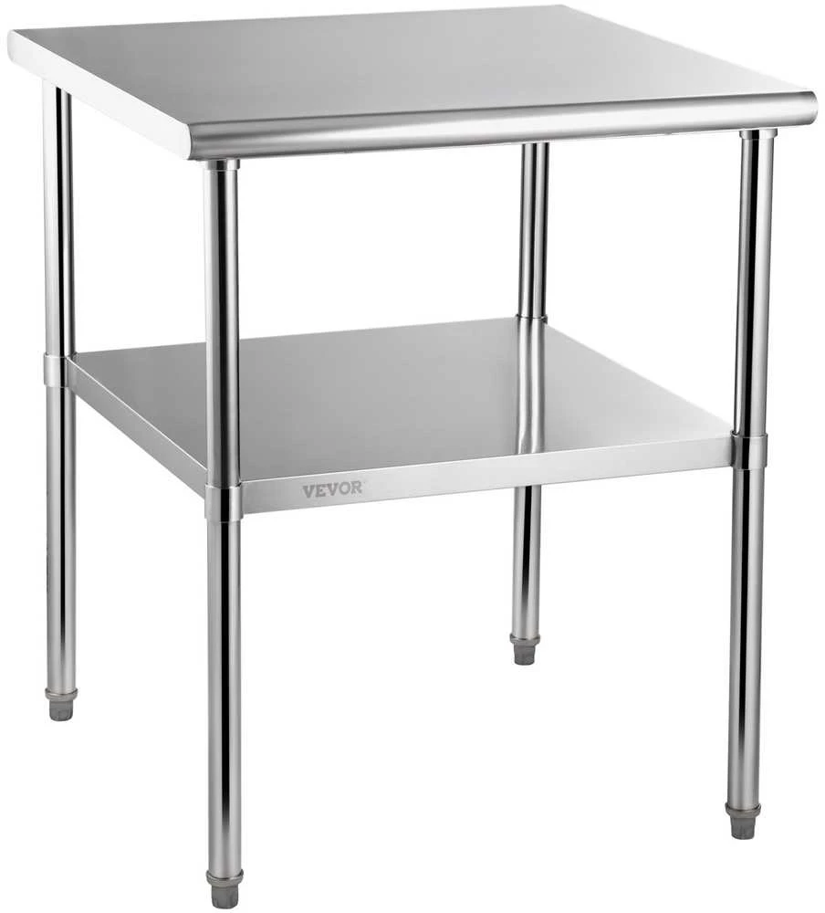 Nerūdijančio plieno virtuvės stalas 76x76x91cm, 363kg, komercinis, gamybinis, maisto ruošimui