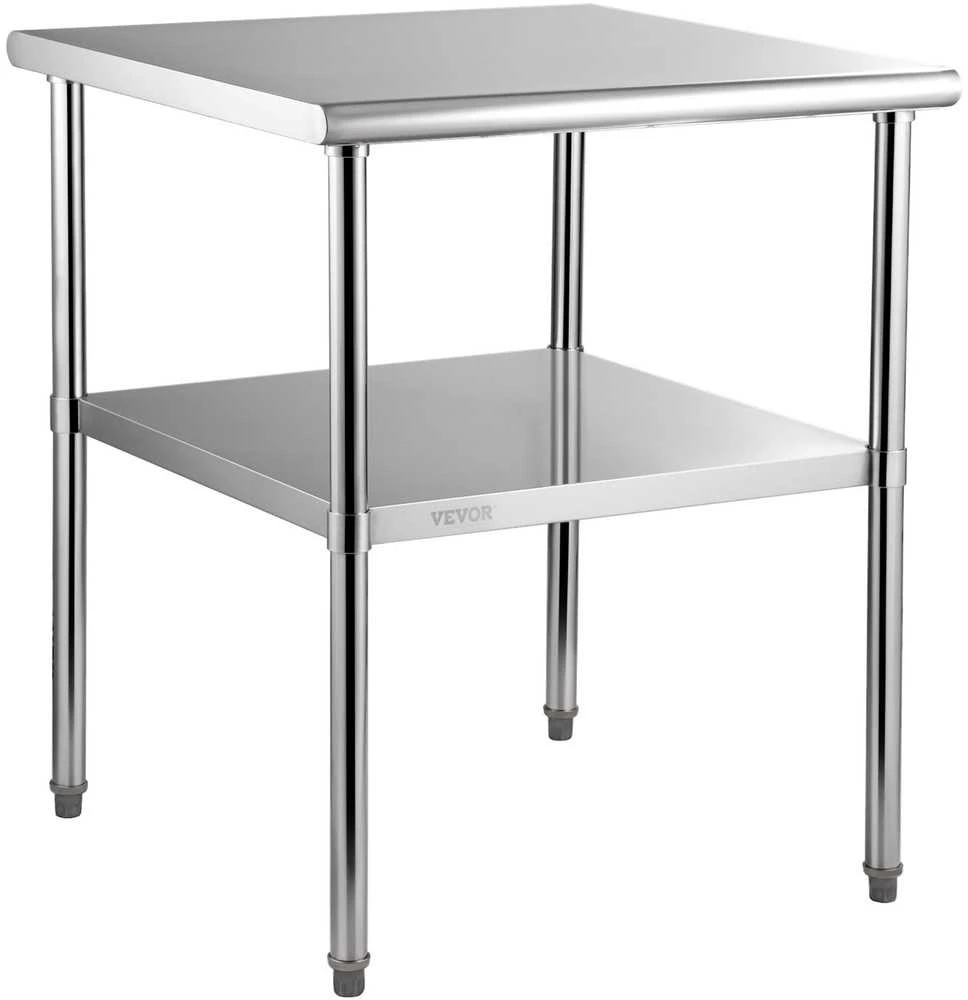Nerūdijančio plieno virtuvės stalas 76x76x91cm, 363kg, komercinis, gamybinis, maisto ruošimui