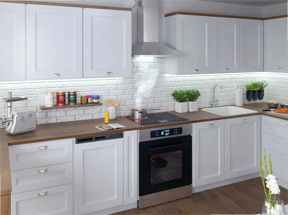 Berdsen Nerūdijančio plieno virtuvinis gartraukis, 60 cm pločio, efektyvus kvapų šalinimas, modernus dizainas, LED apšvietimas