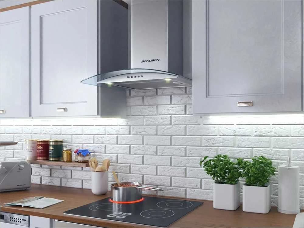 Berdsen Nerūdijančio plieno virtuvinis gartraukis, 60 cm pločio, efektyvus oro srautas, LED apšvietimas, recirkuliacijos galimybė