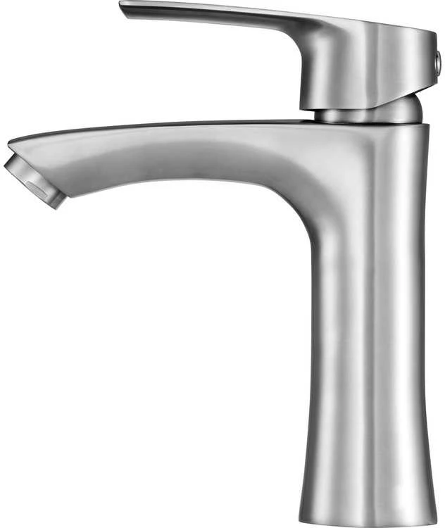 Fala Nerūdijančio plieno vonios maišytuvas praustuvei, Inox spalvos, vienos rankenėlės maišytuvas, Steely 3 maišytuvas, modernus vonios maišytuvas