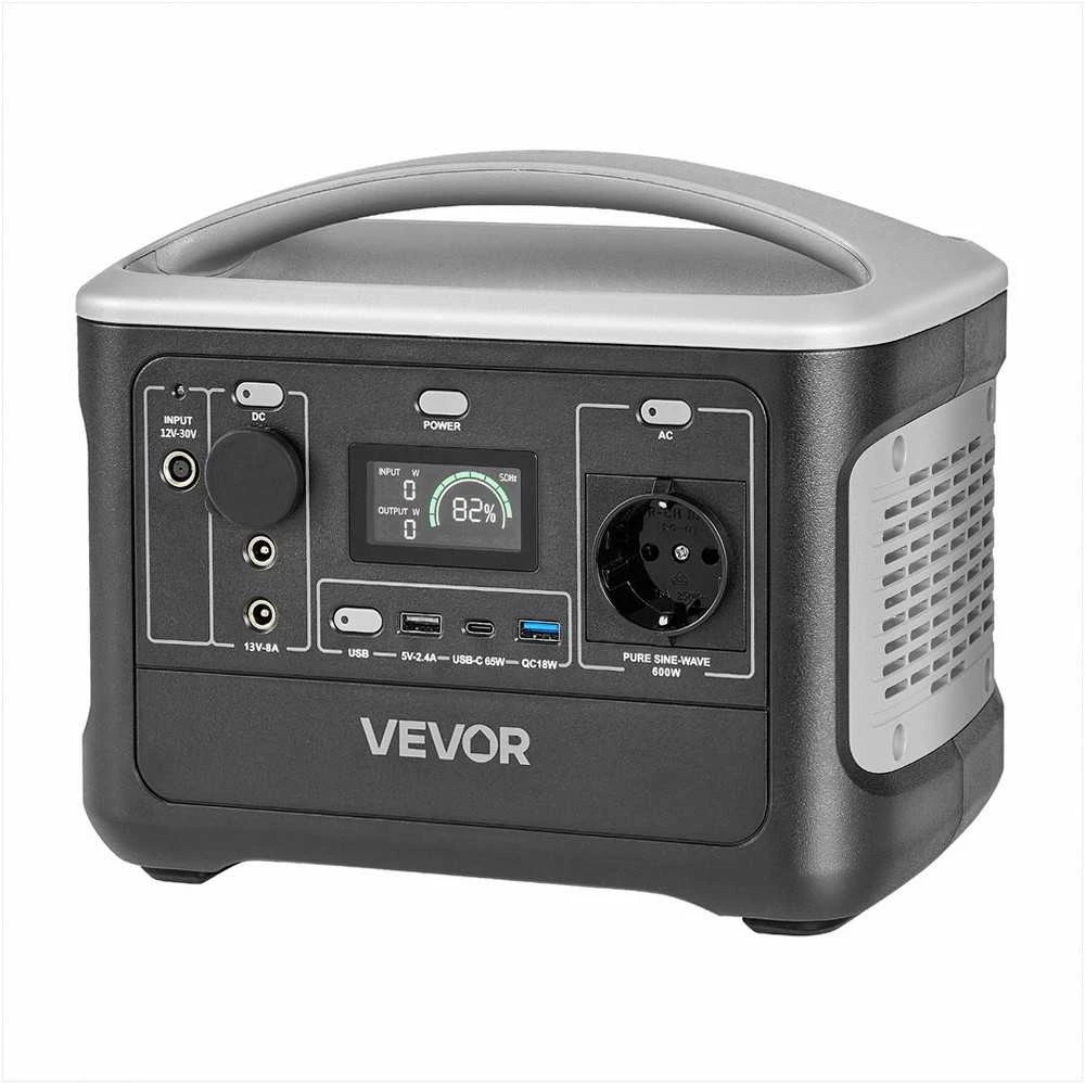 VEVOR Nešiojama 600W elektros stotis su LiFePO4 akumuliatoriumi