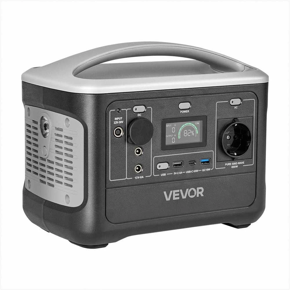 VEVOR Nešiojama 600W elektros stotis su LiFePO4 akumuliatoriumi