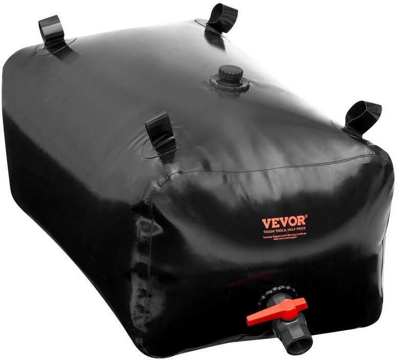 VEVOR Nešiojama vandens talpykla 200 l, sulankstoma PVC vandens bakas, juoda vandens saugykla, rezervuaras