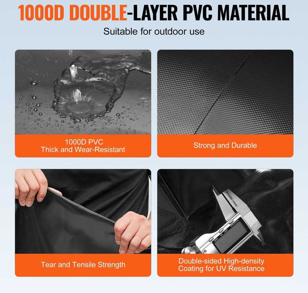 VEVOR Nešiojama vandens talpykla 200 l, sulankstoma PVC vandens bakas, juoda vandens saugykla, rezervuaras