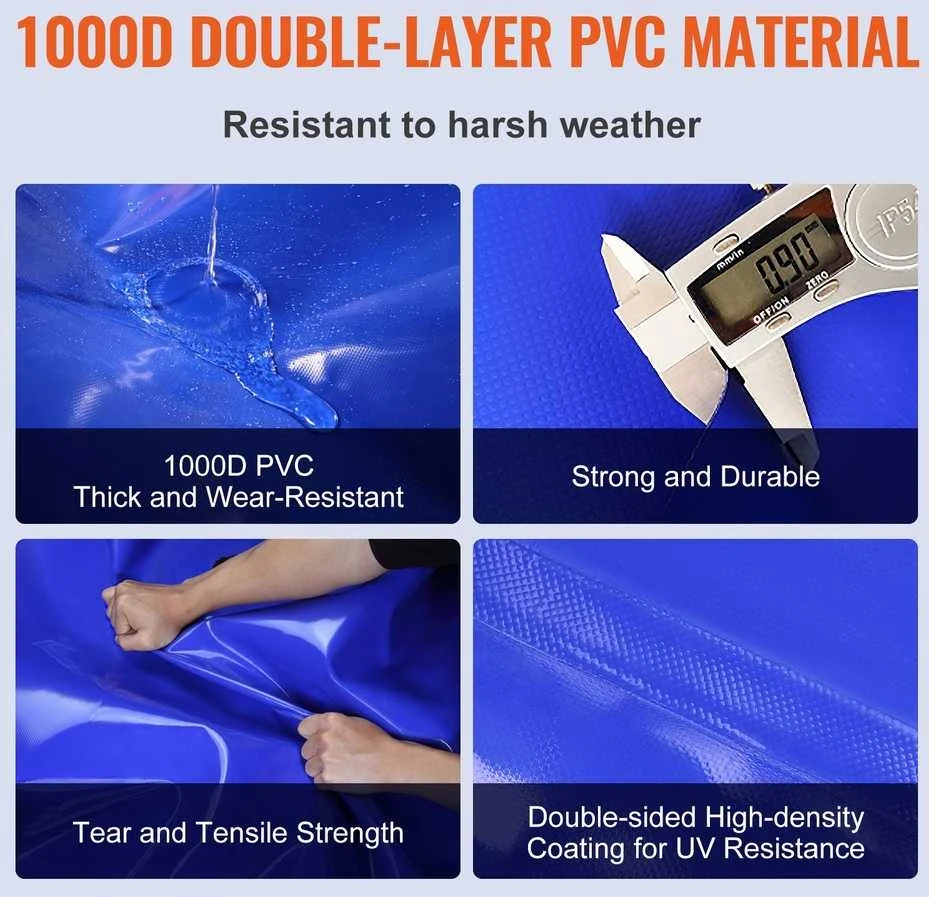 VEVOR Nešiojama vandens talpykla, 330 litrų, sulankstoma, 1000D PVC