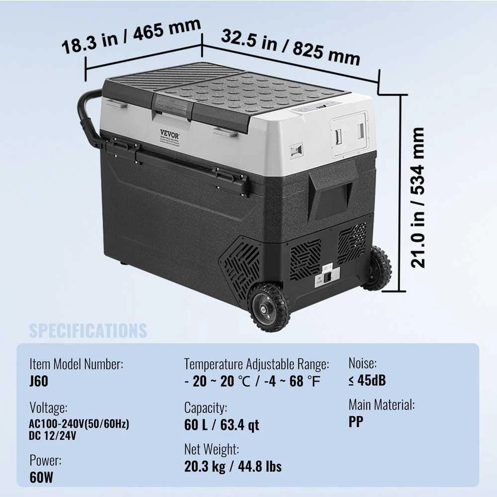 VEVOR 60 l vienos zonos automobilinė šaldytuvo kamera