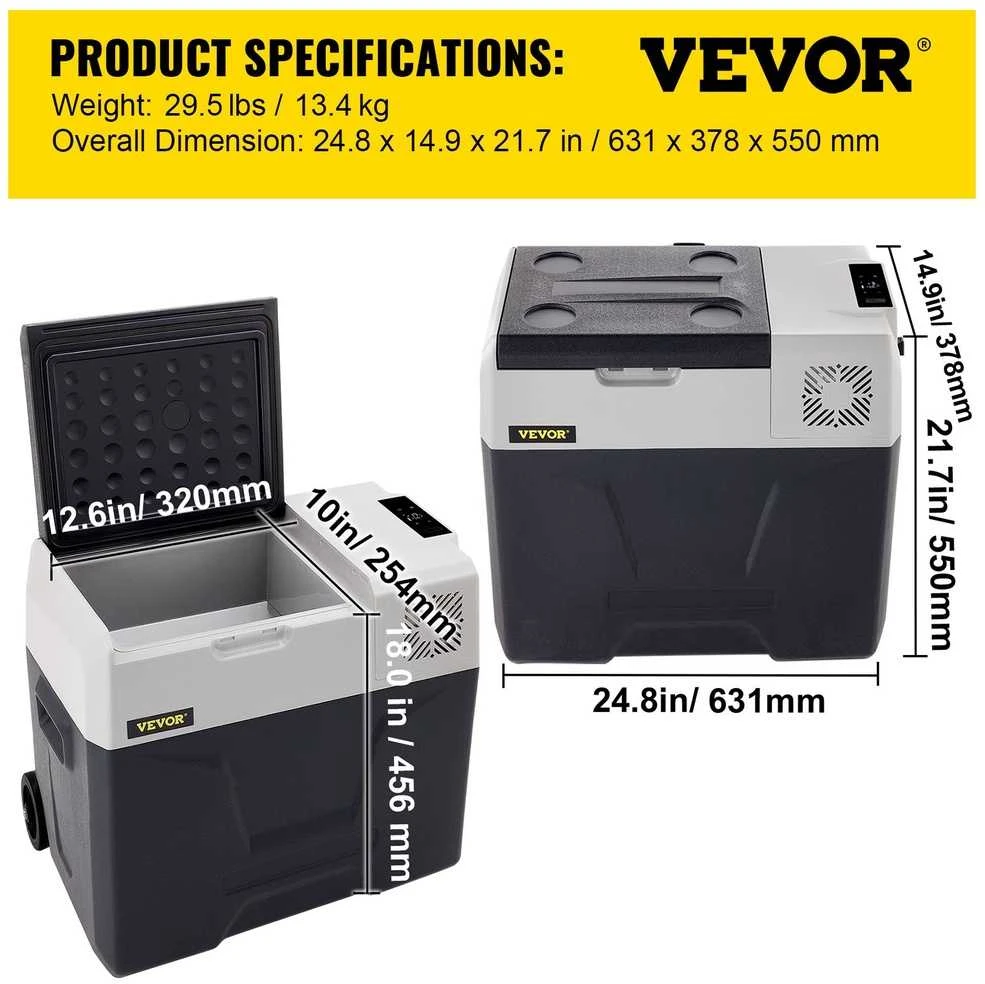 VEVOR 50L automobilinis šaldytuvas su kompresoriumi