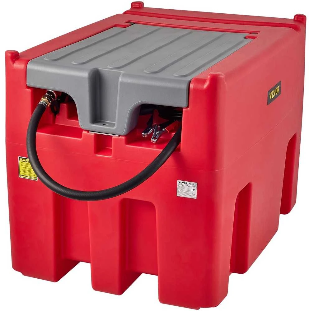 Nešiojamas dyzelino bakas, 439.1 l, 37.85 l/min, 12 V siurblys, 4 m žarna, raudonas, dyzelinio kuro talpa, transportavimo bakas