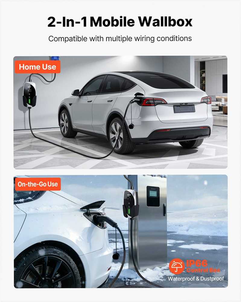 VEVOR Nešiojama EV įkrovimo stotelė su 7.4 kW galia