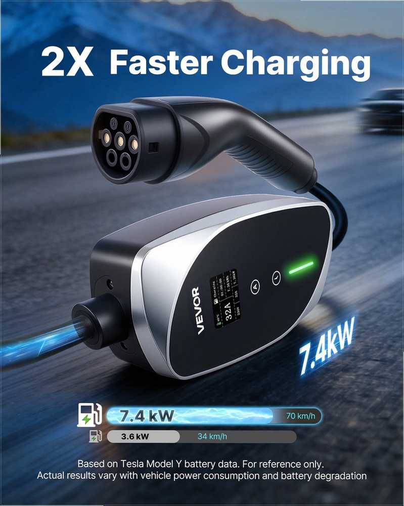 VEVOR Nešiojama EV įkrovimo stotelė su 7.4 kW galia