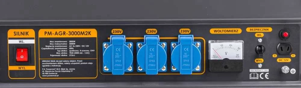 Nešiojamas generatorius, 3000W, 230V/12V, AVR įtampos stabilizatorius, sodui, statyboms, avarinis maitinimas, benzininis generatorius