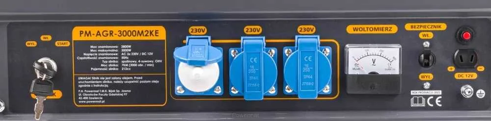 Nešiojamas generatorius 3000W, 230V AC ir 12V DC, elektrinis paleidimas, AVR įtampos stabilizatorius, namams, sodui, statyboms