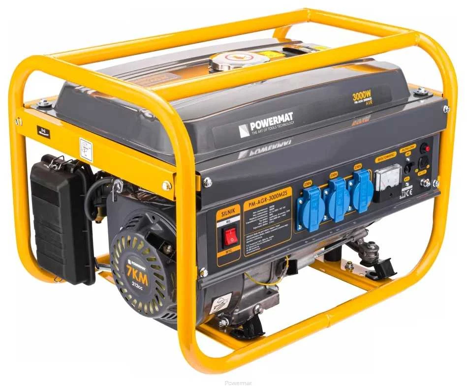 Nešiojamas generatorius 3000W, 230V AC ir 12V DC, AVR įtampos stabilizatorius, namams, sodui, statyboms, avarinis maitinimo šaltinis