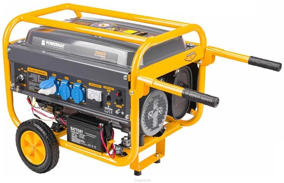 Nešiojamas generatorius 3000W, 230V AC ir 12V DC, elektrinis paleidimas, AVR įtampos stabilizatorius, namams, sodui, statyboms