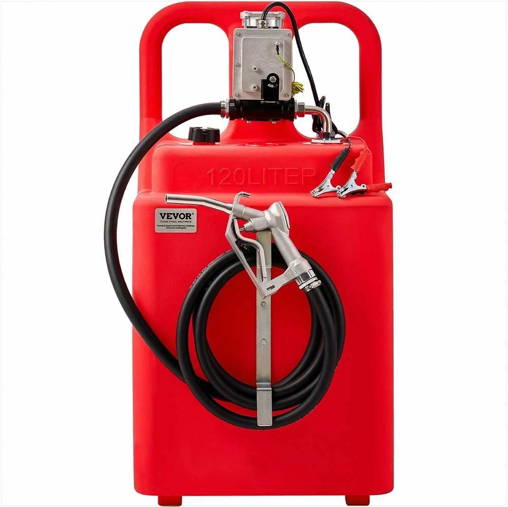 Nešiojamas kuro bakas, 121 litrų talpa, su 12V elektriniu siurbliu ir rankiniu pistoletu, motorinėms valtims ir keturračiams, dyzelino ir benzino talpa, kuro perpylimo stotelė