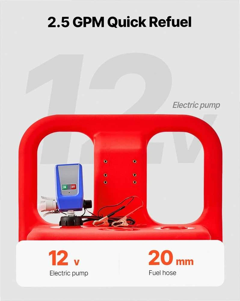 VEVOR 32 galonų kuro bakas su elektriniu siurbliu