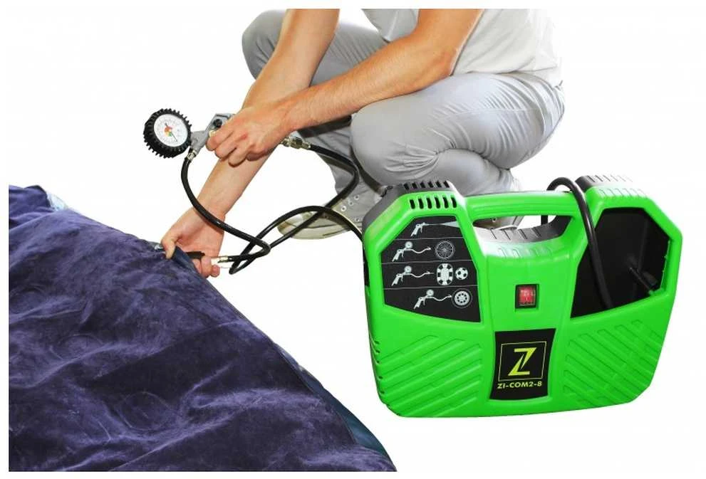 Nešiojamas lagamininis kompresorius, be alyvos oro kompresorius, 8 bar slėgis, 180 l/min siurbimas, pūtimo pistoleto kompresorius