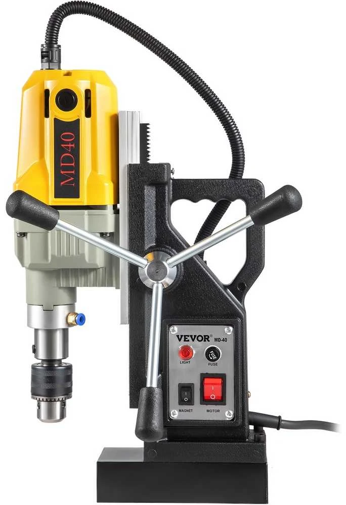 Nešiojamas magnetinis gręžtuvas, 40mm gręžimo talpa, didelio našumo elektrinis magnetinis gręžtuvas plienui, metalo apdirbimui, statybai, 1100W, 580 RPM