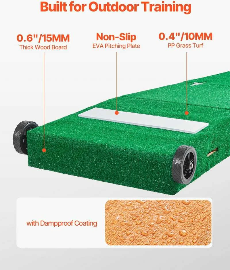 Nešiojamas metimo kalnelis, beisbolo metiko kalnelis treniruotėms viduje ir lauke, softbolo metimo pagalbinė priemonė, 90 cm metimo guma