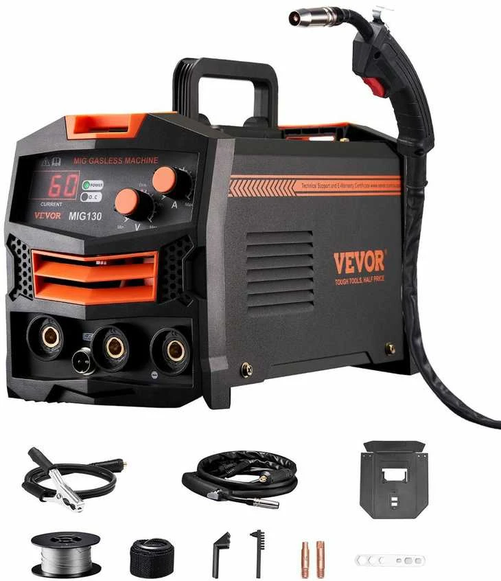 VEVOR 130 A be dujų MIG suvirinimo aparatas su IGBT