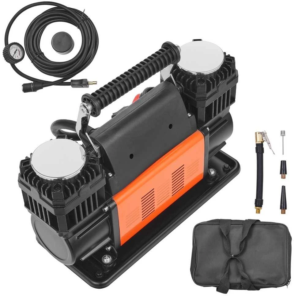 Nešiojamas Padangų Pripūtiklis, Dvigubo Cilindro Kompresorius 12V 150 PSI Automobiliams, Kemperiams, Dviračiams, Kamuoliams, Greitas Pripūtimas