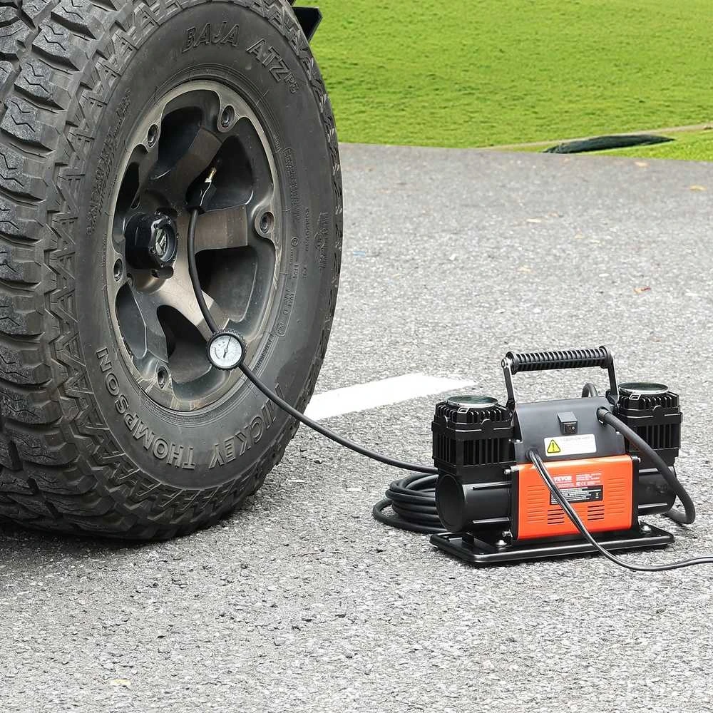 Nešiojamas Padangų Pripūtiklis, Dvigubo Cilindro Kompresorius 12V 150 PSI Automobiliams, Kemperiams, Dviračiams, Kamuoliams, Greitas Pripūtimas