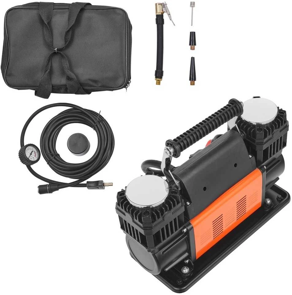 Nešiojamas Padangų Pripūtiklis, Dvigubo Cilindro Kompresorius 12V 150 PSI Automobiliams, Kemperiams, Dviračiams, Kamuoliams, Greitas Pripūtimas