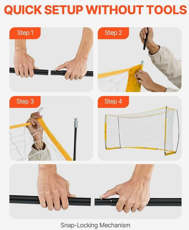 Nešiojami futbolo vartai 3.66 x 1.83 m, bemazgis tinklas, treniruotėms, vaikams, futbolo tinklas kieme