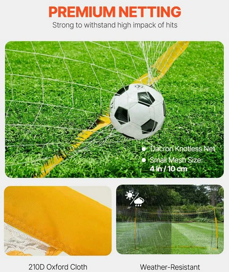 Nešiojami futbolo vartai 3.66 x 1.83 m, bemazgis tinklas, treniruotėms, vaikams, futbolo tinklas kieme