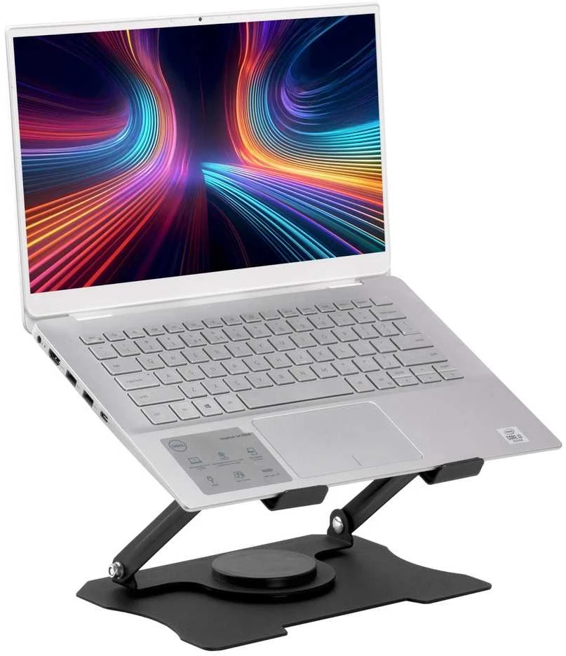 Nešiojamojo kompiuterio stovas, reguliuojamas, juodas, ergonomiškas, 10-17 colių, besisukantis, metalinis, nešiojamųjų kompiuterių laikiklis, aliuminis, patogus darbui