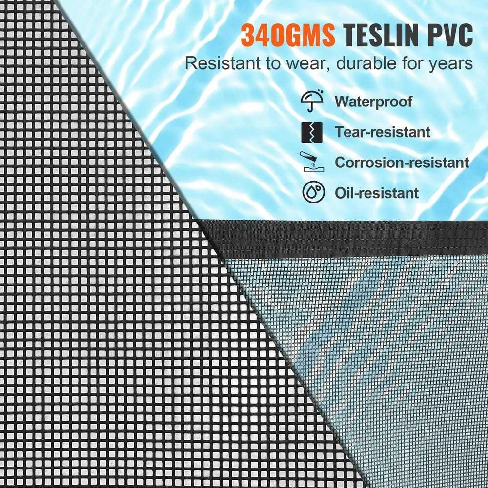 Nuimama baseino tvora įleidžiamiems baseinams, juodas tinklelis, vaikų saugos tvora, baseino saugos barjeras