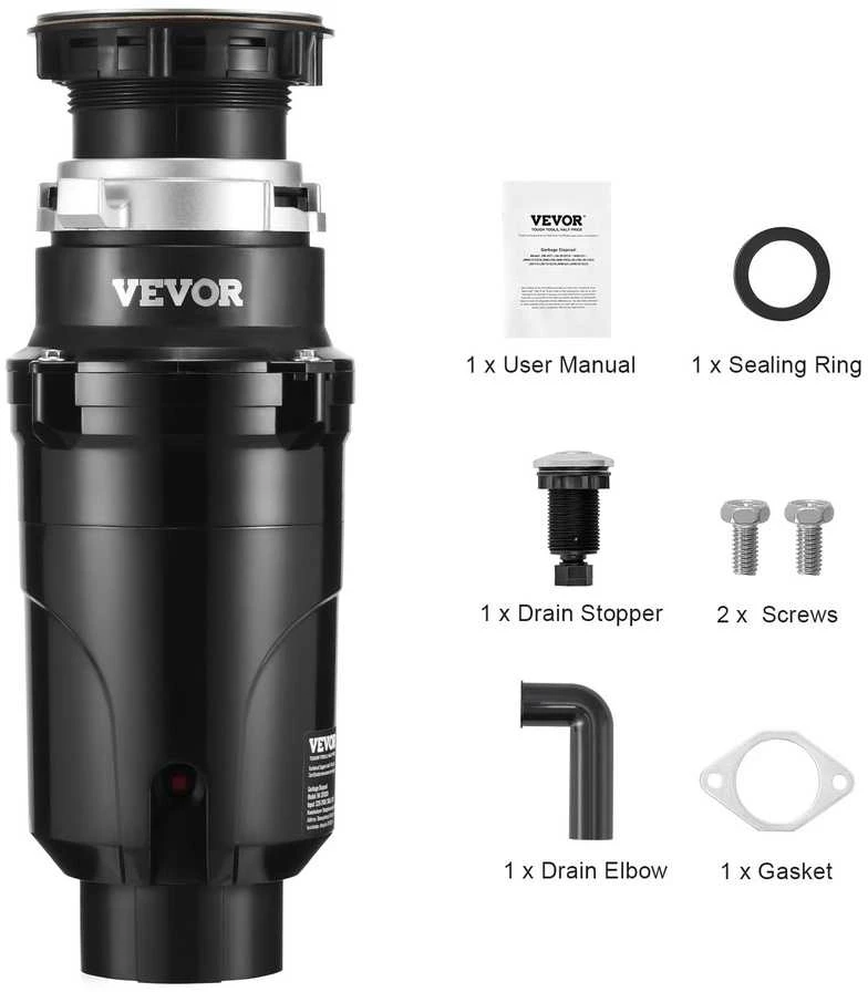 VEVOR Maisto atliekų smulkintuvas 1/2 AG 3820 RPM