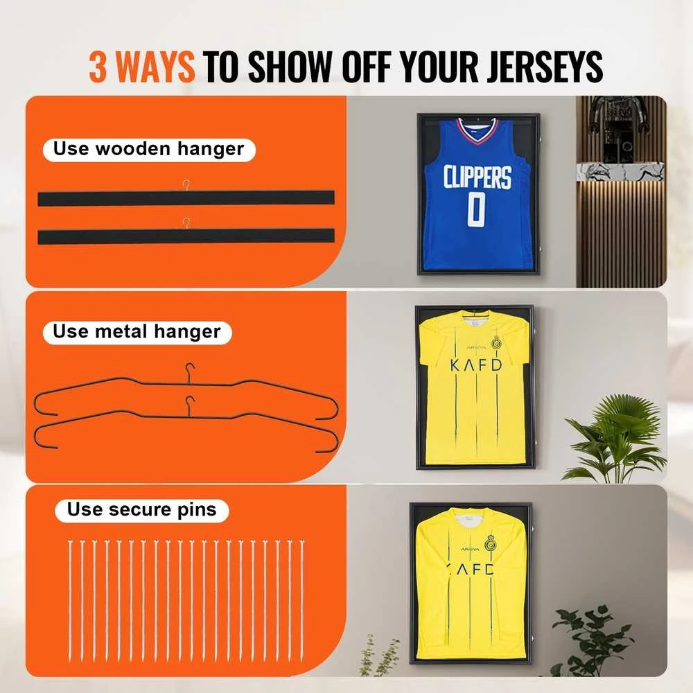 Nuotraukų rėmelis VEVOR Jersey rėmelis su užraktu ir UV apsauga