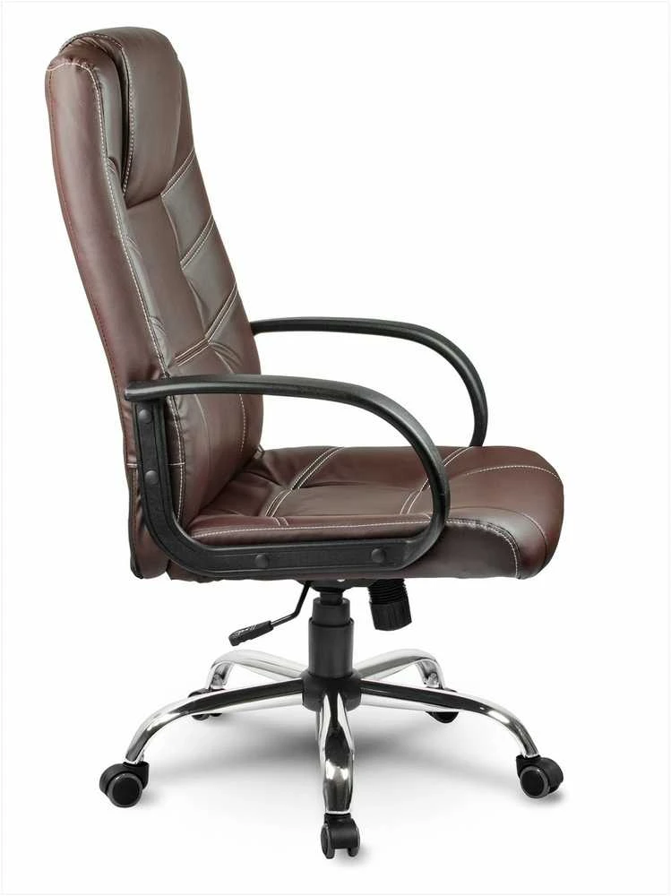 Odinė biuro kėdė, ergonomiška pasukama kėdė, ruda vadovo kėdė, patogi kompiuterio kėdė, reguliuojamo aukščio biuro kėdė