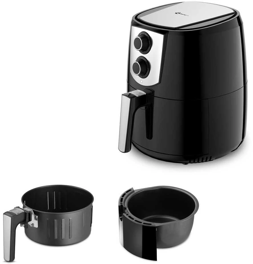 Oro gruzdintuvė 3.5L, 1400W, be aliejaus, reguliuojama temperatūra, kompaktiška, juoda, karšto oro gruzdintuvė, gruzdinimo puodas, oro keptuvė