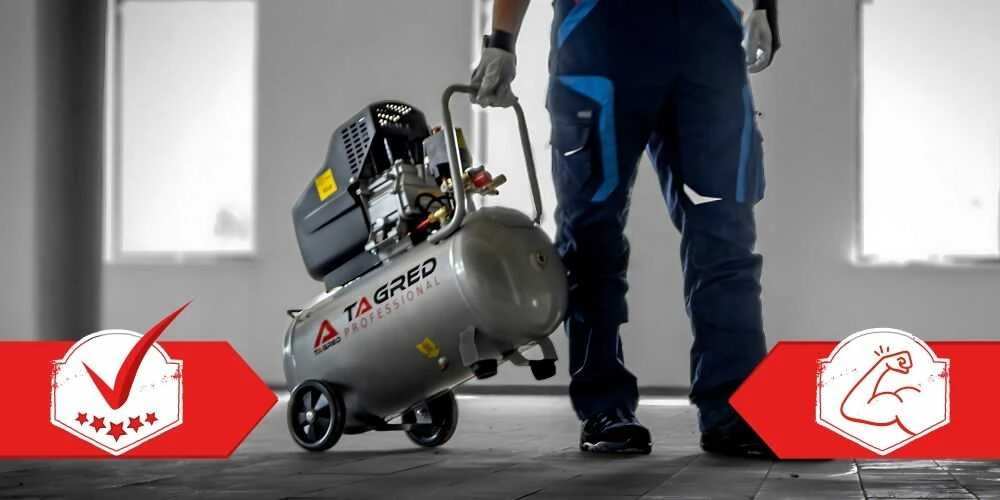 Oro kompresorius, 50L bako talpa, 9 barų slėgis, dirbtuvėms ir garažui, nešiojamas oro kompresorius, tepalinis kompresorius