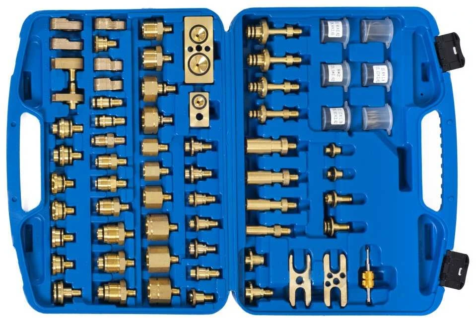 Oro kondicionavimo praplovimo adapterių rinkinys, 78 dalių universalus kintamosios srovės sistemos valymo įrankis, automobilių kintamosios srovės linijos praplovimo rinkinys