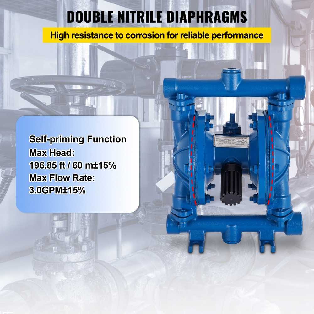 Oro membrana siurblys 1/2", 3 GPM, ketaus korpusas, nitrilo membrana, dyzelinui, naftai, alyvai