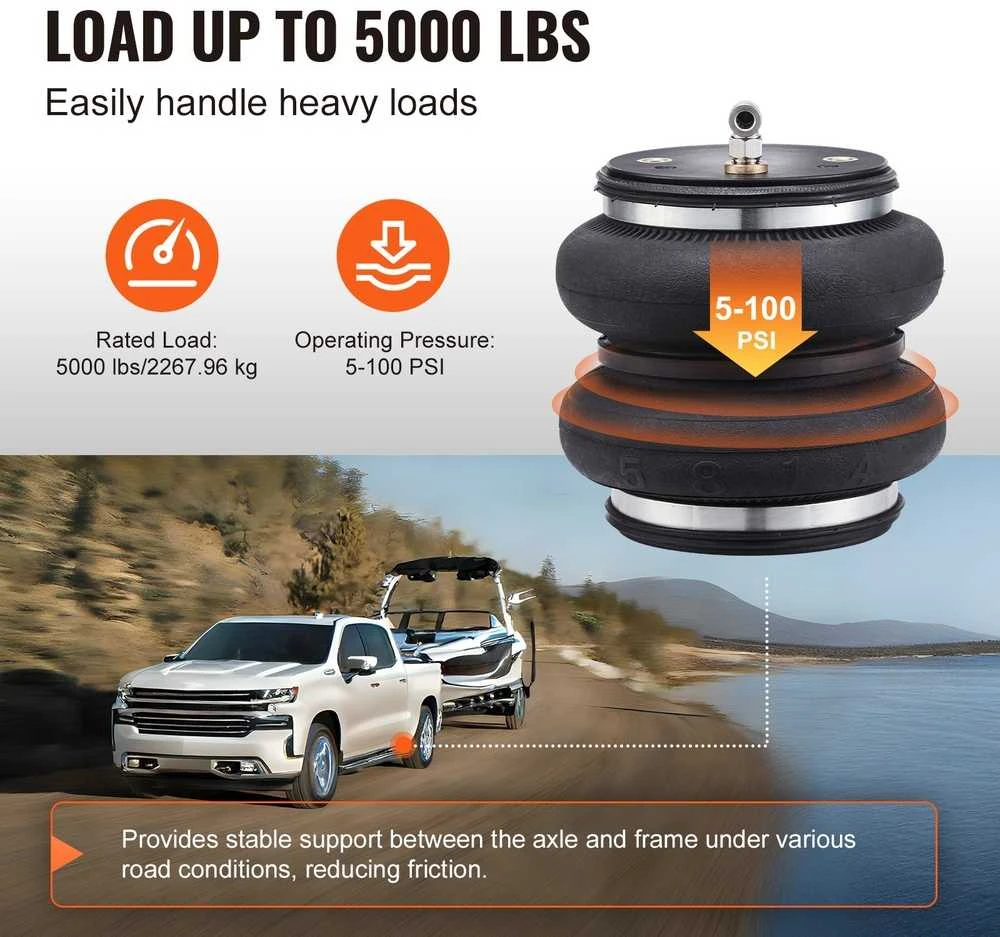 Oro pagalvių pakabos rinkinys, skirtas Chevrolet Silverado ir GMC Sierra 1500, didelės apkrovos oro pakaba, galinės ašies atramos rinkinys, 2019-2023 m. sunkvežimio pakaba