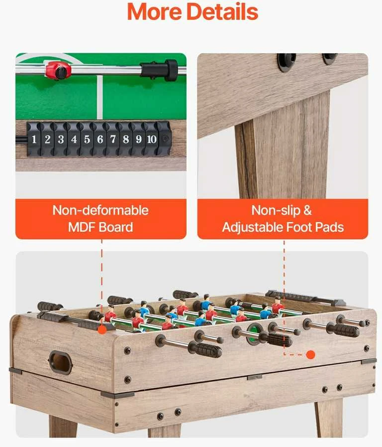 Oro ritulio stalas, 4 viename, kombinuotas žaidimų stalas, stalo futbolas, stalo tenisas, biliardas, kelių žaidimų stalas