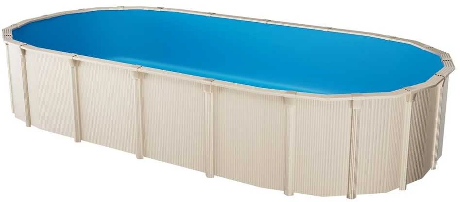 Ovalus baseino įdėklas 7.30x3.75 metrų, užlenkiamas, 132 cm sienelės aukštis, plyšimui atsparus vinilo baseino įdėklas