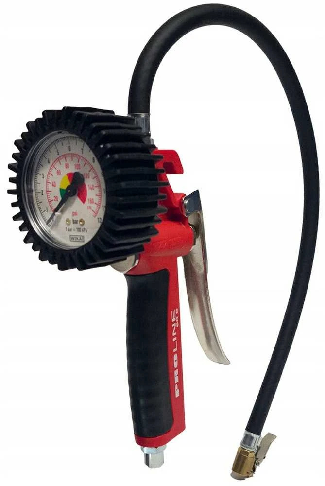 Padangų pripūtimo pistoletas su manometru, profesionalus oro siurblys, 63 mm disko skersmuo, 500 mm žarnos ilgis, 1/4" jungtis, dviračio padangų pompa